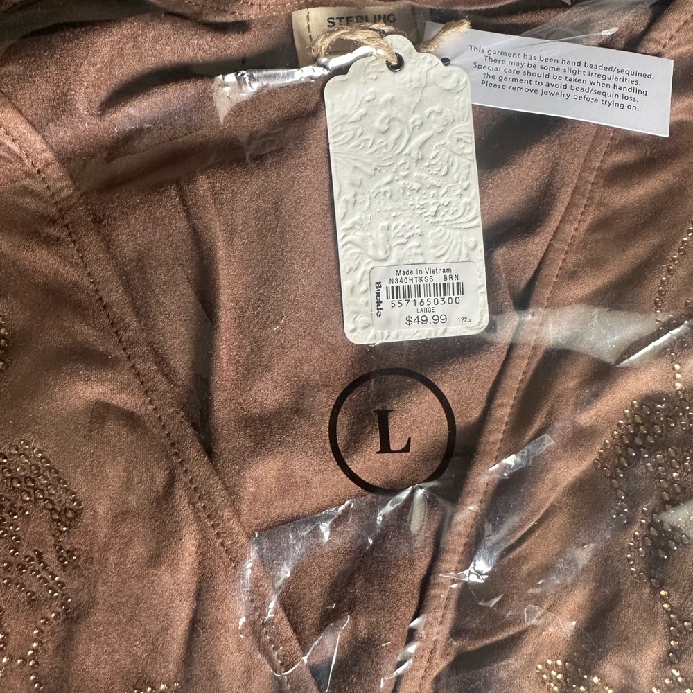 Buckle Rhinestone Peplum Top - Picture 5 of 5